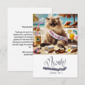 ネコ好きの花嫁のための独身最後の夜  サンキューカード (正面/裏面)