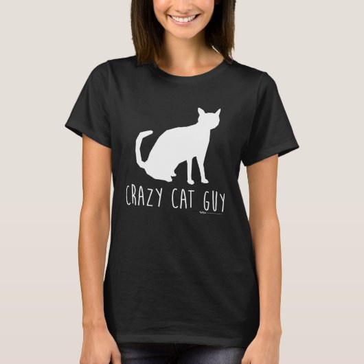 ネコ好き男子 猫オーナー面白いワード Tシャツ (正面)