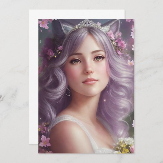 ネコ娘の花嫁 招待状 (正面/裏面)