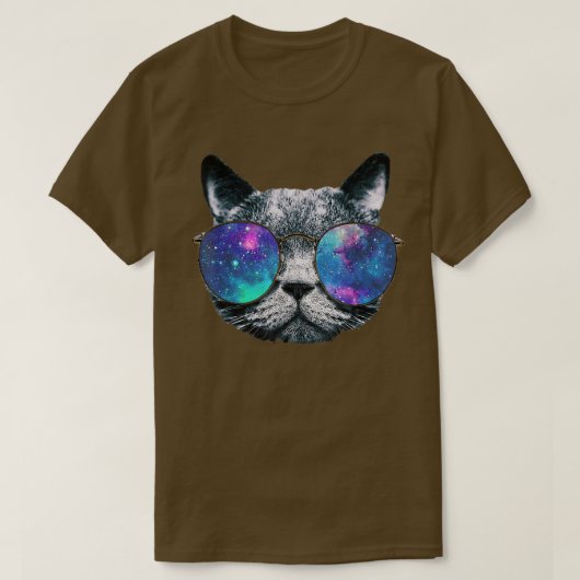 ネコ宇宙グラスアソートキャットミームラウンドグラッセ Tシャツ (デザイン正面)