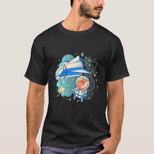 ネコ宇宙ジェット Tシャツ (正面)