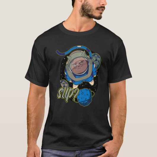 ネコ宇宙飛行士 Tシャツ (正面)