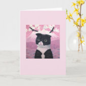 ネコ寅ちゃんピンク#3 カード (黄色い花)