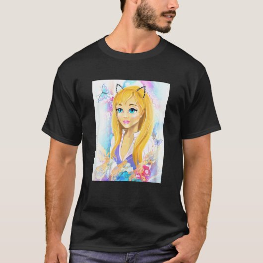 ネコ少女 レディキトゥン ネコTシャツ Tシャツ (正面)