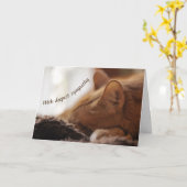 ネコ悔やみや弔慰 カード (黄色い花)