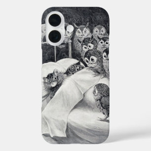 ネコ悪夢フクロウバードルイワイン iPhone 16ケース