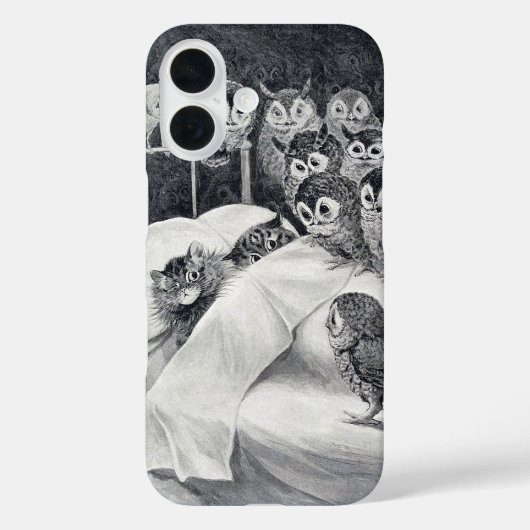 ネコ悪夢フクロウバードルイワイン Case-Mate iPhoneケース (裏面)