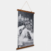 ネコ悪夢、フクロウバード、ルイワーイン 吊り下げ型タペストリー (傾斜あり)