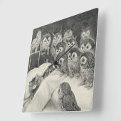 ネコ悪夢。ルイワーイン スクエア壁時計 (傾斜)