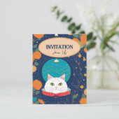 ネコ招き桃オレンジ色のネイビー子猫声 シーズンカード (スタンド正面)