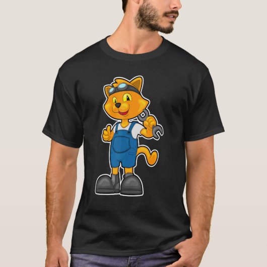 ネコ整備士レンチ Tシャツ (正面)