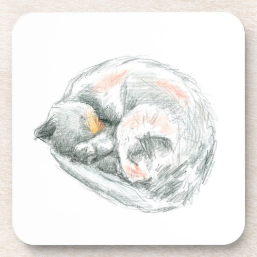 ネコ昼寝 コースター (正面)