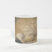 ネコ昼寝 フロストグラスマグカップ (正面左)