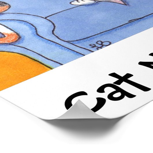 ネコ昼寝 ポスター (角)