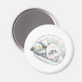 ネコ昼寝 マグネット (正面/裏面)