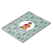 ネコ柄 モノグラム オーダーメイド お子様の写真入り ノートブック (左側)