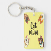 ネコ母イエロー キーホルダー (正面)
