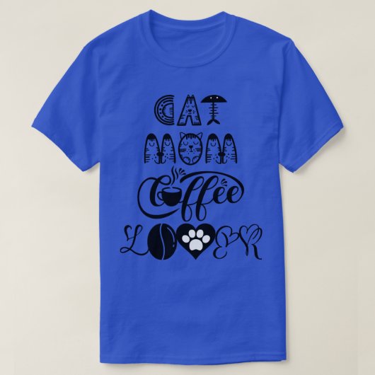 ネコ母コーヒー愛猫デザイン15 Tシャツ (デザイン正面)