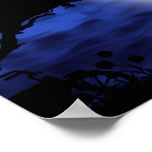 ネコ満月 ポスター (角)