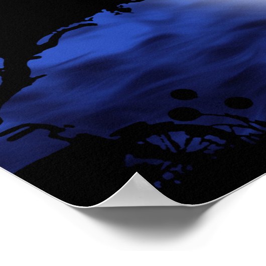 ネコ満月 ポスター (角)