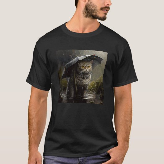 ネコ狩り雨 Tシャツ (正面)