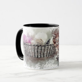 ネコ猫の遊ボール串ハンカゴ マグカップ