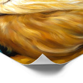 ネコ猫ポートレート開花 ポスター (角)