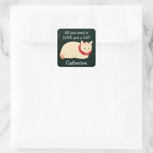 ネコ玉 スクエアシール (バッグ)