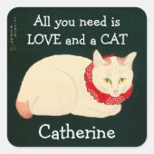 ネコ玉 スクエアシール (正面)