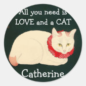 ネコ玉 スクエアシール (正面)