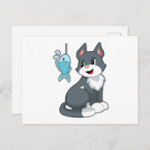 ネコ用魚のおもちゃ ポストカード (正面/裏面)