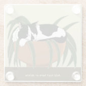 ネコ白黒おもしろい工場 ガラスコースター (裏面)