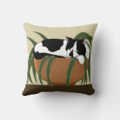 ネコ白黒おもしろい工場 クッション (裏面)