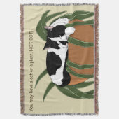 ネコ白黒おもしろい工場 スローブランケット (正面縦)