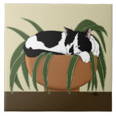 ネコ白黒おもしろい工場 タイル (正面)