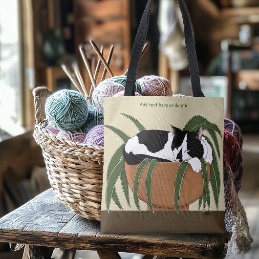 ネコ白黒おもしろい工場 トートバッグ