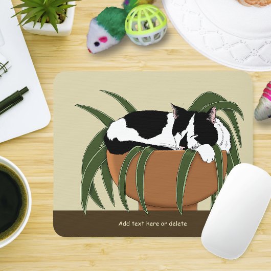 ネコ白黒おもしろい工場 マウスパッド