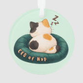 "ネコ社長" ソファで寝る猫 オーナメント (裏面)
