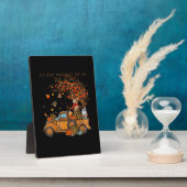 ネコ秋カボチャのフルトラック秋の木離れの木Ca フォトプラーク (側面)