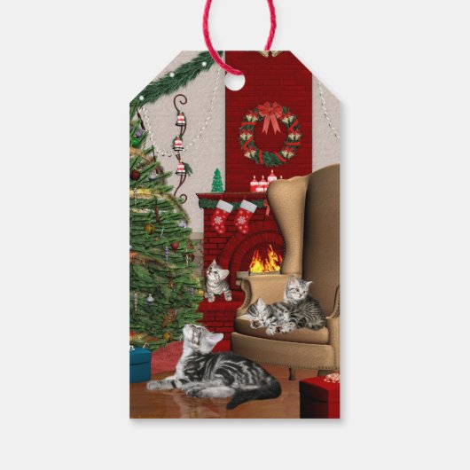ネコ科のクリスマス ギフトタグ (裏面)