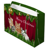 ネコ科のクリスマス ラージペーパーバッグ (裏面アングル)