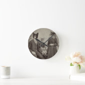 ネコ科のピクニック時計 ラウンド壁時計 (ホーム)