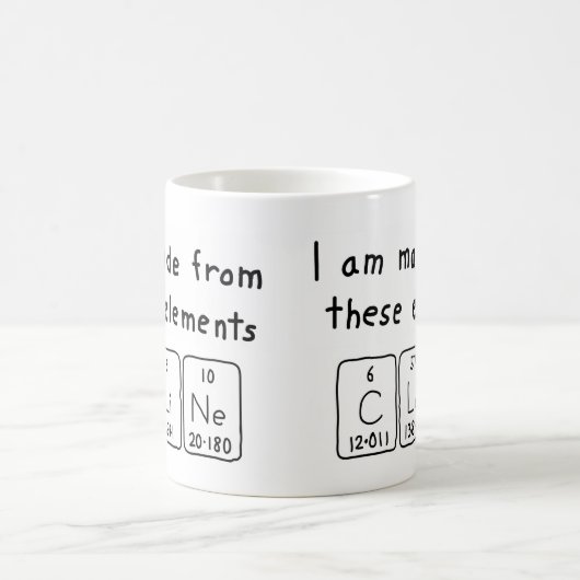 ネコ科の周期表の名前のマグ コーヒーマグカップ (中央)