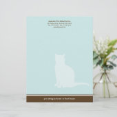 ネコ科の茶色がかった鋼色優雅なペット着席サービスカスタム レターヘッド (スタンド正面)