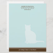 ネコ科の茶色がかった鋼色優雅なペット着席サービスカスタム レターヘッド (正面/裏面)