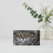 ネコ科の(猫の)名刺の顔 名刺 (スタンド正面)