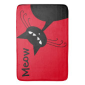 ネコ科予測できなくおもしろいな黒猫 バスマット (正面縦)