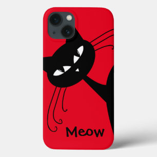 ネコ科予測できなくおもしろいな黒猫 iPhone 13ケース