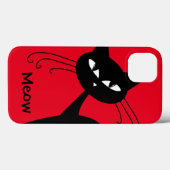ネコ科予測できなくおもしろいな黒猫 Case-Mate iPhoneケース (裏面 (横))