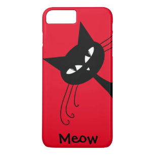 ネコ科予測できなくおもしろいな黒猫 iPhone 8 PLUS/7 PLUSケース